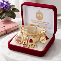 Pendentif personnalisé en acier inoxydable allié, décoration de qualité supérieure, fournisseur de conception sur mesure pour événements, bracelet à lettres grecques
