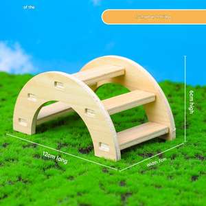 <span class=keywords><strong>Maison</strong></span> pour hamster en bois artisanale, design moderne, avec plateforme de course, habitat sûr pour petits animaux, pour hamsters et gerbilles - Product Image 3