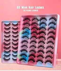 20 çift 3D sahte vizon kirpik doğal kalın uzun yanlış Eyelashes dramatik takma kirpik makyaj uzatma kirpik maquiagem