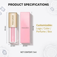 Huile à lèvres végétalienne botanique personnalisée, hydratante et nourrissante, gloss liquide 5ml, flacon en verre, marque privée, maquillage des lèvres personnalisable