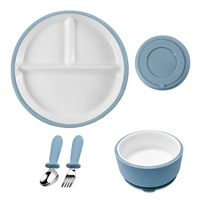 Nouvelle Tendance : Ensemble de Vaisselle en Céramique pour Enfants, Design Nordique, Assiettes et Bols en Porcelaine avec Revêtement en Silicone, Ensemble de Vaisselle pour Bébé