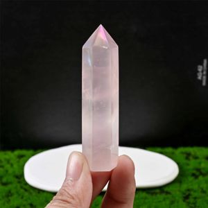 Torre de Cuarzo Rosa Pulido Aura Pink al por Mayor, Cristal Transparente Estilo Feng Shui Vintage para Regalos y Decoración del Hogar - Product Image 6