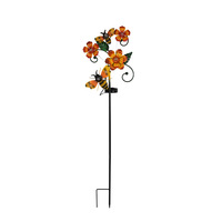 Lampe solaire décorative d'extérieur en métal, motif papillon, abeille, fleur, LED colorée, étanche IP44, pour jardin, pelouse