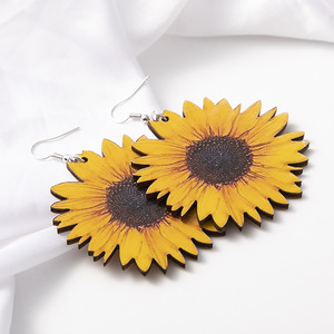 You Are <span class=keywords><strong>My</strong></span> <span class=keywords><strong>Sunshine</strong></span> Jewelry orecchini pendenti in legno moda fatti a mano margherita girasole regali di compleanno naturali per le donne personalizzati - Product Image 3