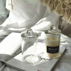 Venta directa Contenedor de cerámica con forma de cilindro para velas de vidrio ámbar degradado - Product Image 4