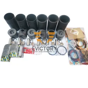 Para kit de reparo KOMATSU SAA6D125, conjunto de juntas de cabeça de cilindro, anel de pistão, conjunto de forro de pistão, virabrequim, rolamento pequeno