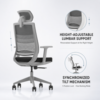 Chaise de bureau exécutive moderne ergonomique avec accoudoirs réglables, en maille nylon, style élévateur, économique, pour conférences et usage scolaire