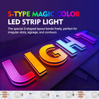 Bande LED flexible en forme de S, zigzag, découpable, SK6812 SMD3535, 60 LED/m, pleine couleur, bicolore, CCT, DC12V, Wi-Fi/CE/certifiée