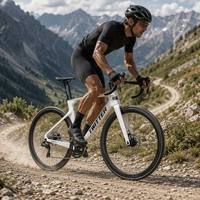 Vélo de route Triton R5 de deuxième génération en fibre de carbone, freins à disque hydrauliques 24 vitesses, design aérodynamique, cadre rigide, gravel