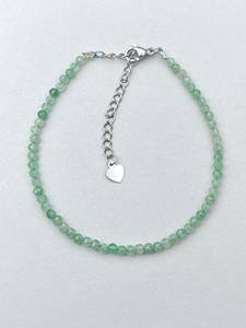 Pulsera de Cuarzo Verde Fresa, Joyería Delicada con Piedras Preciosas, Cuentas Microfacetadas, Pulsera de Cristal, Joyería Minimalista, Pequeñas Piedras Preciosas - Product Image 6
