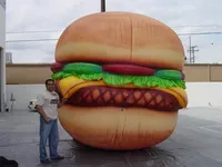 Personnalisé 10 pieds Niflatable Deli Toy Burger Store Moule Poupée Géante Modèles Gonflable Publicité Fast Food Hamburger Sandwiches