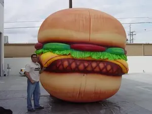 Custom 10 <span class=keywords><strong>ft</strong></span> Niflatable gastronomia giocattolo Burger Store stampo bambola gigante modelli gonfiabili pubblicità Fast Food Hamburger panini - Product Image 3