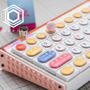 OSHID <span class=keywords><strong>Jumpy</strong></span> Bricks Dye-Sub RGB Keycaps Cherry Profile Colorful Building Block Style pour clavier mécanique Keycaps personnalisés - Product Image 1