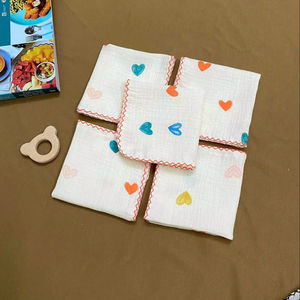 High Quality Infant Textile Supply Muslin Cotton Baby Burp <b>Cloth</b> Square 20x20cm Printed Ultra Soft and Absorbent - Product Image 1