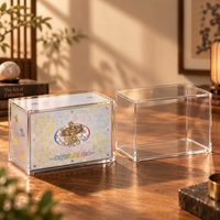 Boîte de présentation en acrylique transparente de qualité supérieure pour la boîte cadeau bleue du Festival de la Mi-Automne, étanche, anti-poussière, protection UV, aimant N52