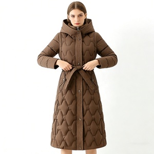 Veste longue matelassée pour <span class=keywords><strong>femme</strong></span> - Manteau d'hiver 2-en-1 avec doublure amovible, <span class=keywords><strong>parka</strong></span> matelassée à capuche pour l'extérieur - Logo personnalisé - Product Image 2