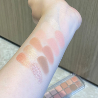 Palette de fards à paupières 12 couleurs, tons mats et irisés pour le quotidien, palette de maquillage multi-usages effet ciment scintillant