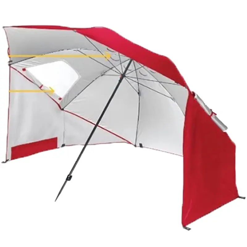 China Groothandel 2.4M Upf 50 Draagbare Custom Strand Zon Onderdak Outdoor Paraplu Tent