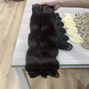 Extensions per capelli umani con clip in PU a doppia trama, senza cuciture, non trattati, 100% brasiliani, per grossisti - Product Image 1