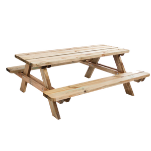 Mesa de picnic de madera de 180x120x70H para entretenimiento al aire libre Accesorios exteriores duraderos - Product Image 1