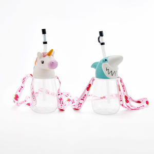 Botella de agua portátil con pajita, 350ml, 400ml - Product Image 1