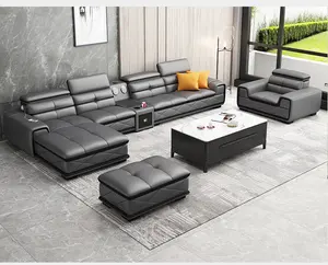 Modern Living Room Sofas Light Luxury Leather Fabric Sectionals 7 Seater Adjustable Sofa Set