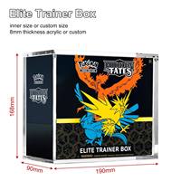 Étui de présentation ETB en acrylique transparent léger et personnalisé, protégé contre les UV, avec couvercle magnétique, pour boîte de boosters Pokémon TCG, anti-poussière