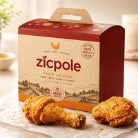 Boîte en papier personnalisée pour poulet frit croustillant, avec poignée, matériaux recyclés de qualité alimentaire, logo OEM, emballage à emporter pour la restauration rapide
