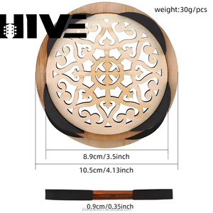 HIVE Cache-sonotéle pour <span class=keywords><strong>guitare</strong></span> folk et électrique 40-41 pouces en bois massif naturel, avec gravure fine, fonction anti-écho et anti-Feedback - Product Image 2