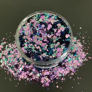 High Quality Fine Acrylic Glitter Powder Color Shifting Chunky Mix Nail Glitter
