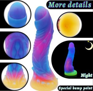 Consolador de simulación luminosa para hombres y mujeres, pene realista con ventosa, pareja gruesa, Sexo erótico, Anal, juguetes para adultos - Product Image 4