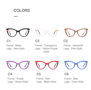 TR90 lunettes oeil de chat lunettes optiques populaire <span class=keywords><strong>bleu</strong></span> lumière bloquant les montures de lunettes femmes ordinateur ressort charnière <span class=keywords><strong>verre</strong></span> - Product Image 6