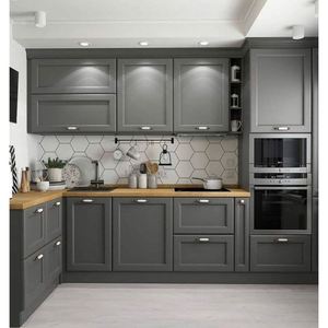 Fabricación directa de diseño Modular personalizado de alta gama de madera maciza moderno armario conjunto gabinetes de cocina - Product Image 5