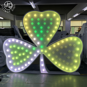 Letras Decorativas 3D Personalizadas con Forma de Trébol, Letrero con Bombillas LED RGB para Decoración de Eventos al Aire Libre y Fácil Instalación en Fachadas de Tiendas Comerciales - Product Image 1