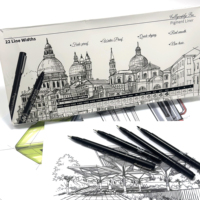 Marqueurs d'art en gros de haute qualité à pointe fine en feutre, marqueurs permanents noirs pour croquis et dessin pour enfants, stylos feutres fins