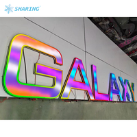 Enseigne LED programmable 3D innovante imprimée en 3D, avec effets de poursuite RGB personnalisés, néon dynamique pour publicité extérieure de salle de sport