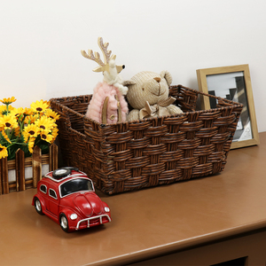 Cesta de almacenamiento de mimbre tejida <span class=keywords><strong>para</strong></span> organizar juguetes decorativos, cosméticos, ropa de cocina, ropa de bebé y niños. - Product Image 6