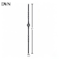 Balustre d'escalier en fer creux intérieur DVN, style moderne et classique, pour villa américaine