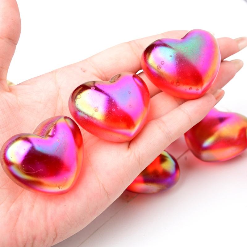 หัวใจควอตซ์หลอมละลายออร่าสีแดง