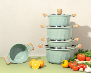 MGC Juego de ollas de sopa de aluminio fundido a presión de estilo de diseño moderno Utensilios de cocina de fondo de inducción para juegos de utensilios de cocina - Product Image 1
