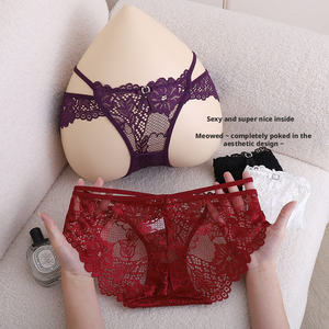 Sous-vêtements sexy en dentelle à nœud pour femmes, lingerie française, pur désir, maille creuse, bas taille basse - Product Image 3