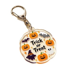 Porte-clés en acrylique mignon pour Halloween, motif citrouille, fantôme, sorcière, squelette, breloque de sac, décoration de fête, cadeau - Product Image 6