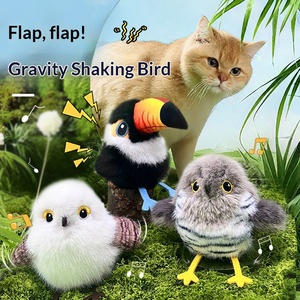 Mainan Kucing Plush Pet Gravity, Aktif dengan Gerakan, Tongkat Interaktif, Suara Burung Elektrik, Fitur Pengasah Gigi - Product Image 2