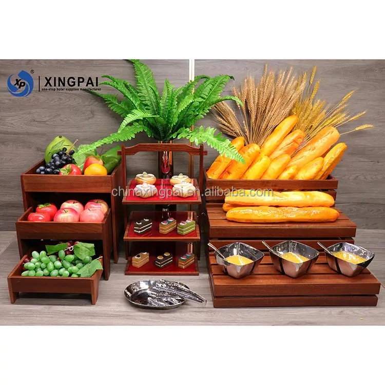 Xingpai Saudi Arabische Catering Restaurant Houten Buffetten Serveren Eten Dessert Display Rack Cupcake Stand Hout