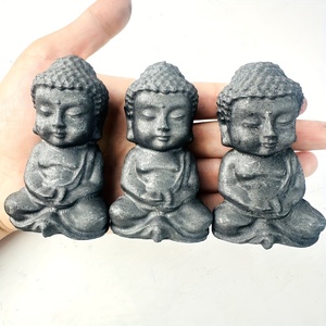 Gran oferta de cristales tallados artesanales tallados a mano Buda personalizar la cabeza de Buda Shungite para Decoración - Product Image 2