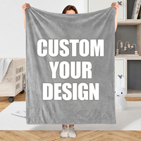 Couverture en polaire Sherpa de haute qualité, grande taille, avec logo personnalisé, double couche, taille King, en flanelle, utilisable en toutes saisons