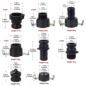 2 inch PP tiêu chuẩn loại A <span class=keywords><strong>B</strong></span> C D E F dp DC <span class=keywords><strong>CamLock</strong></span> phụ kiện <span class=keywords><strong>CamLock</strong></span> khớp nối Polypropylene cam rãnh phù hợp - Product Image 2