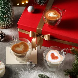 Tazas de Vidrio con Logotipo Personalizado de 250 ml y 8.5 oz con Forma de Corazón para Café, Té Negro y Latte, Taza de Vidrio de Doble Pared con Asa - Product Image 5