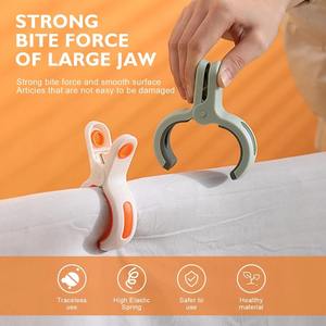 Pinces à serviettes <span class=keywords><strong>de</strong></span> <span class=keywords><strong>plage</strong></span> réutilisables, grandes pinces à linge coupe-vent en plastique, pinces à linge robustes pour couvertures, manteaux, serviettes - Product Image 5