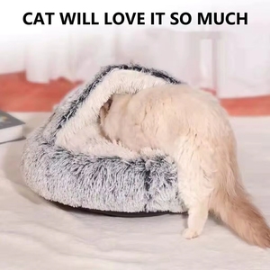 Perlengkapan Hewan Peliharaan Ramah Lingkungan Terbaru: Tempat Tidur Penenang Bentuk Gua untuk Kucing di Dalam Ruangan atau Anjing Kecil - Product Image 2